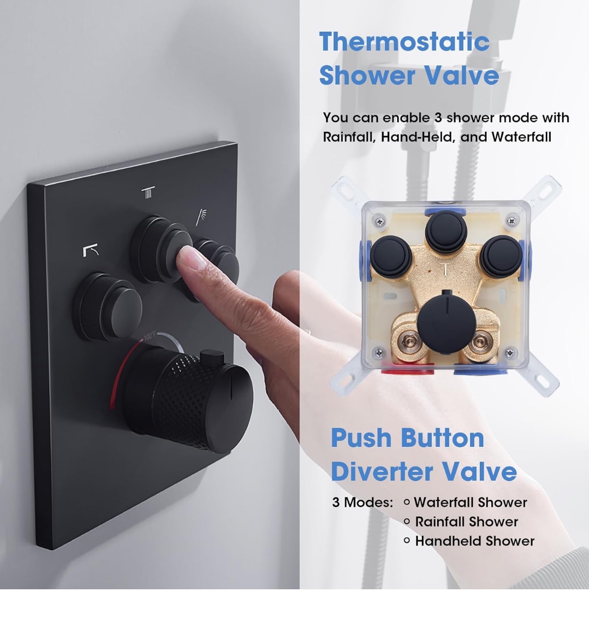 TRUSTMI Shower System with Push Button Diverter Valve - photo 4
