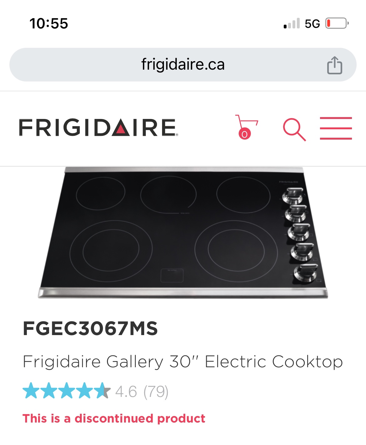 Frigidaire glass cooktop 30 inches mild used - photo 2