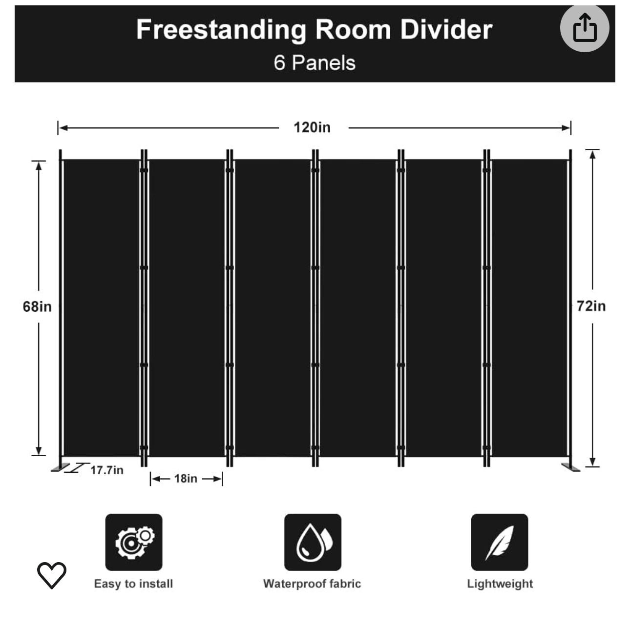 Wall Divider (6 panels) - photo 2