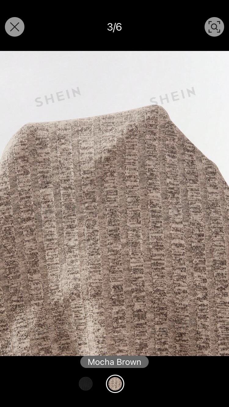 Shein Women’s Lettuce Trim Rib Knit Bodysuit Size XL 🤎🩶 image indicator(10)