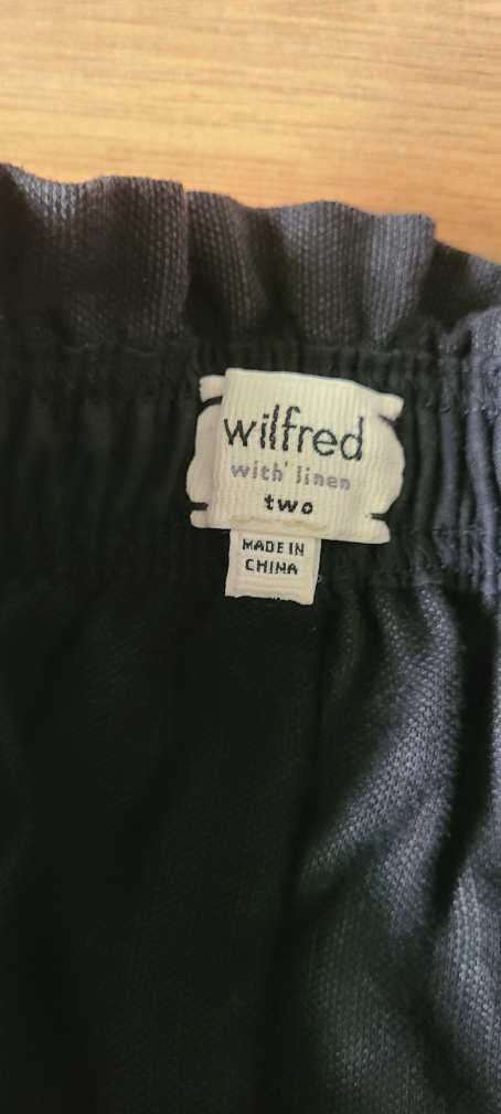 Aritzia Wilfred linen blend black mini skirt with pockets sz 2 - photo 3