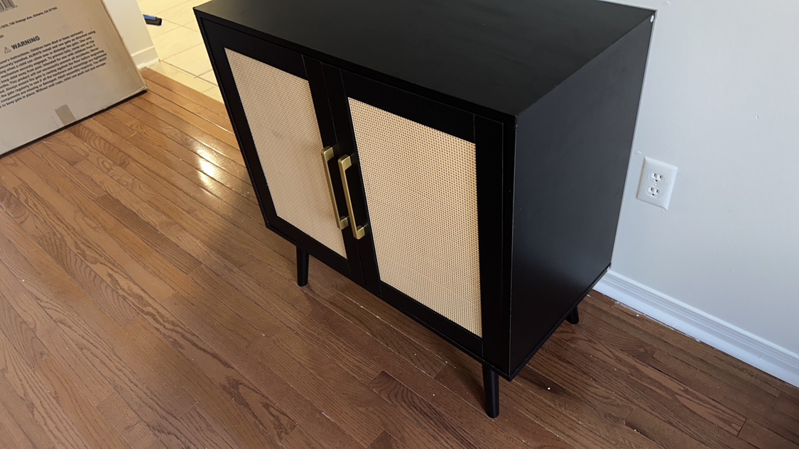 LYNSOM Rattan Storage Cabinet with Doors and Shelves - photo 2