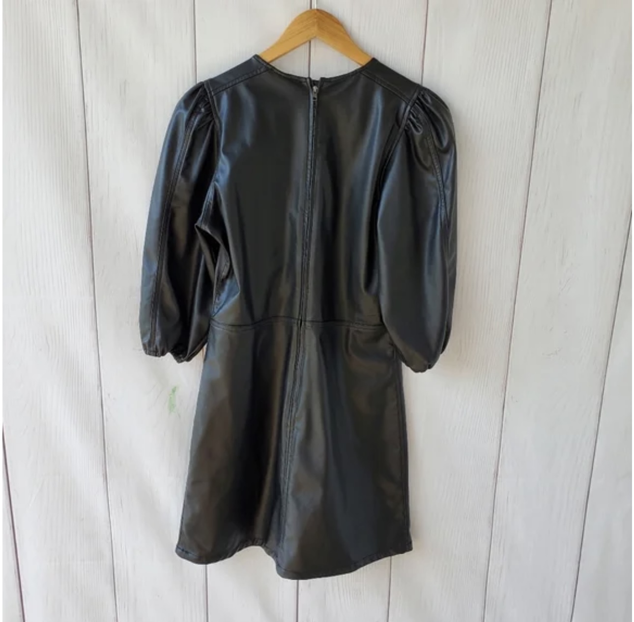Black faux leather dress H&M - photo 4