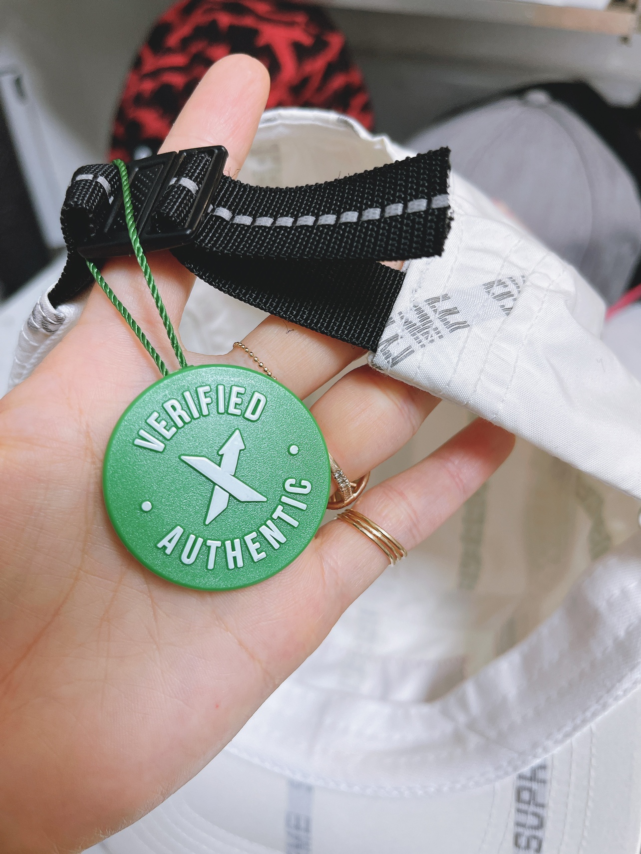 Supreme Reflective Text Camp Cap White image indicator(8)