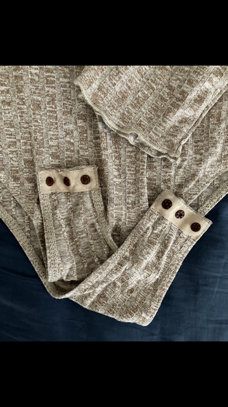 Shein Women’s Lettuce Trim Rib Knit Bodysuit Size XL 🤎🩶 image indicator(3)