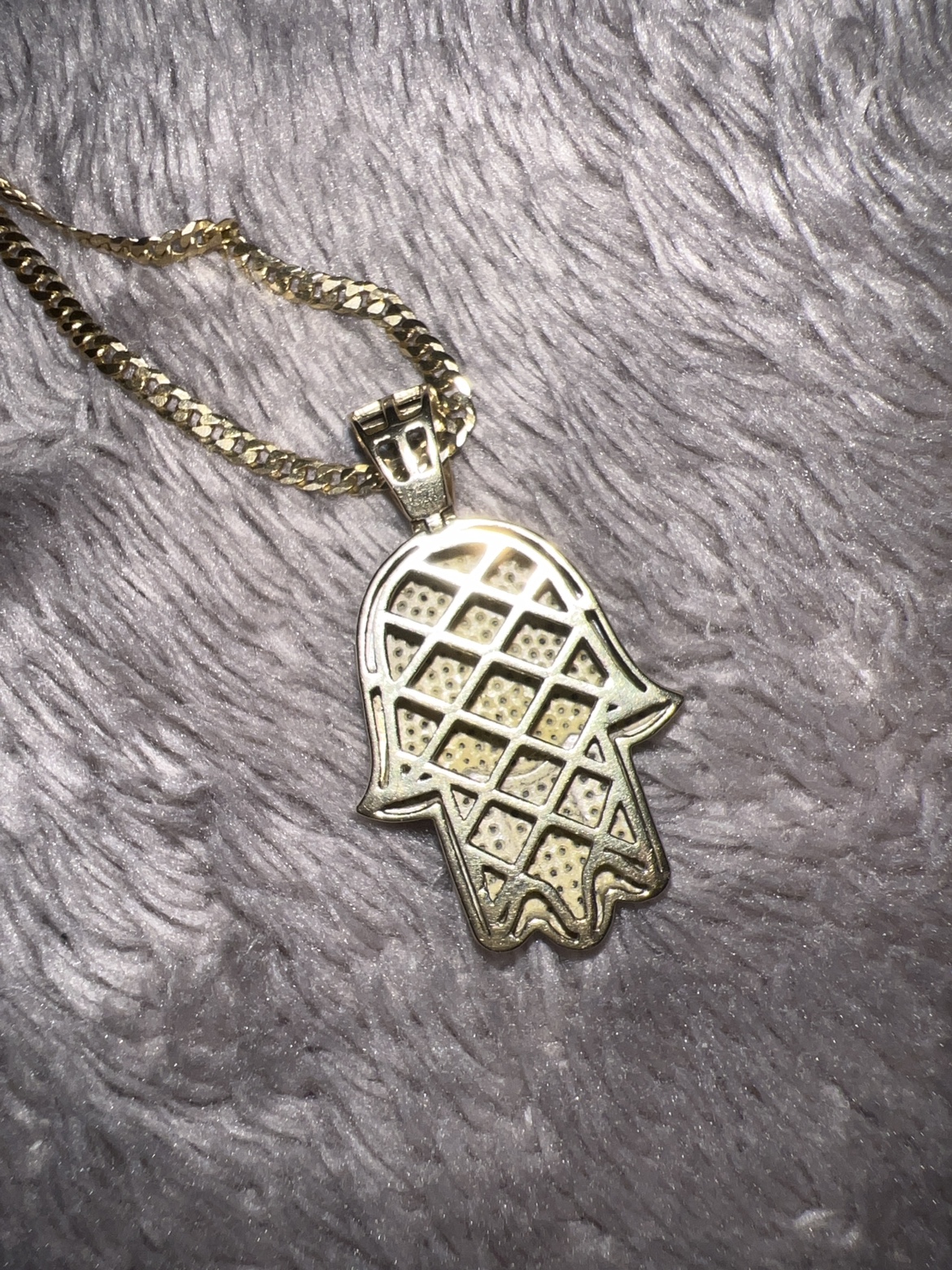 10K Hamsa pendant VS1 Diamomds image indicator(5)