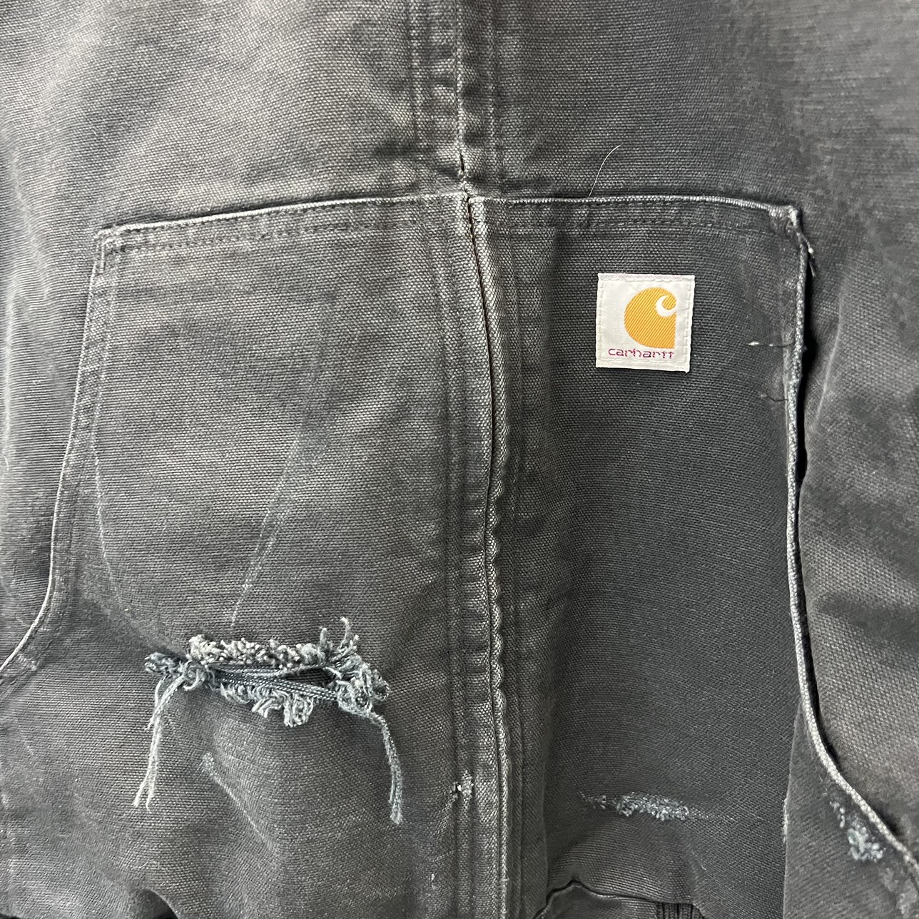 Vintage 1990s Carhartt Hooded Workwear Jacket Size XL Black - photo 5