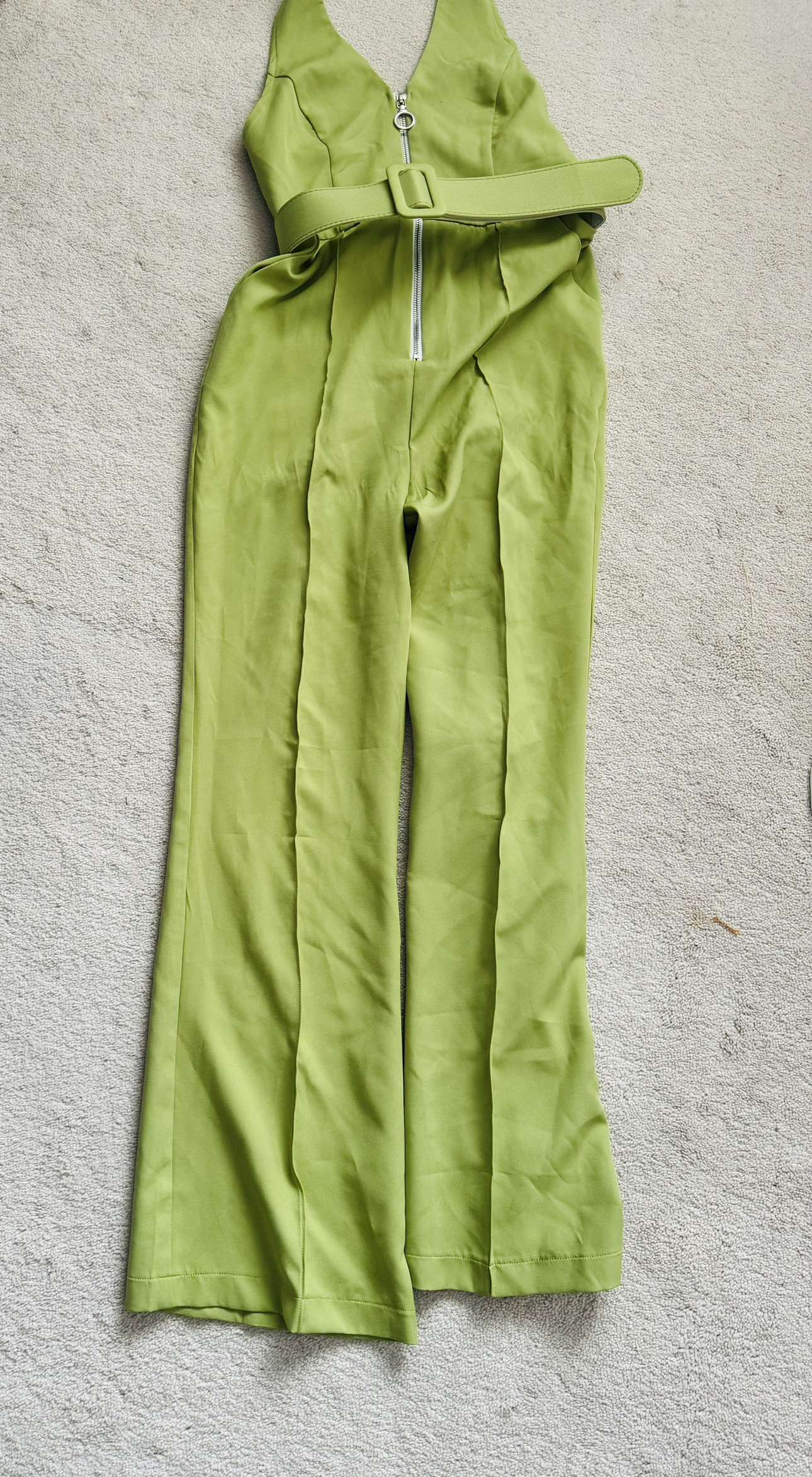 Jumpsuit summer green halter back - photo 2