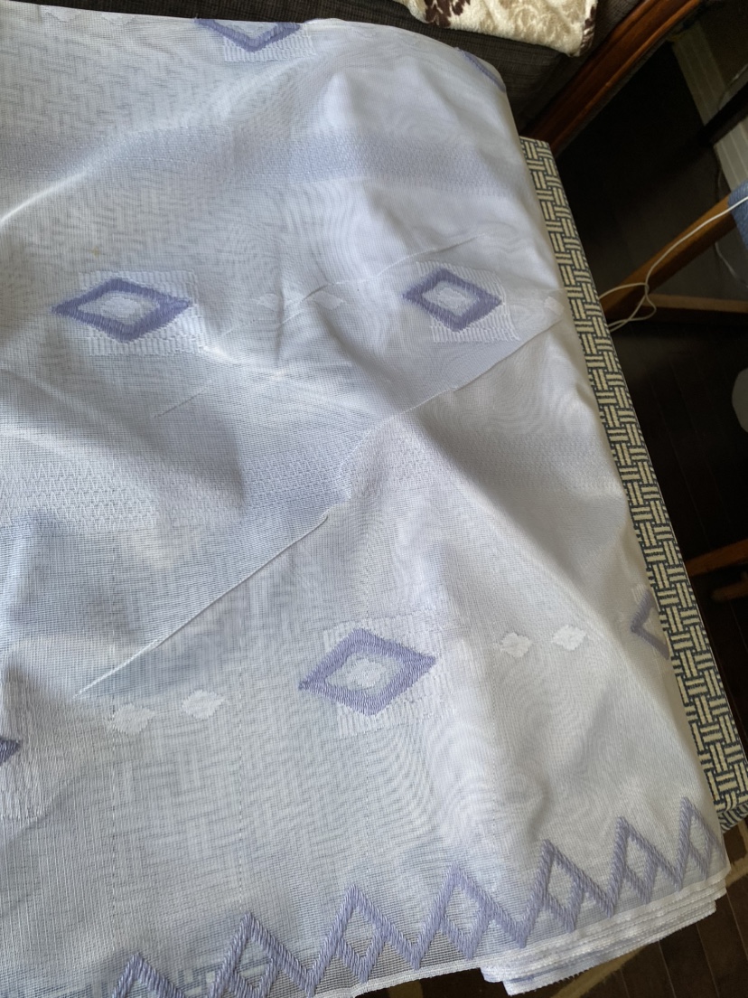 Beautiful border net fabric in sky blue colour - photo 2