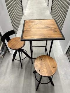Wood & Wrought Iron Bistro Table & Chairs