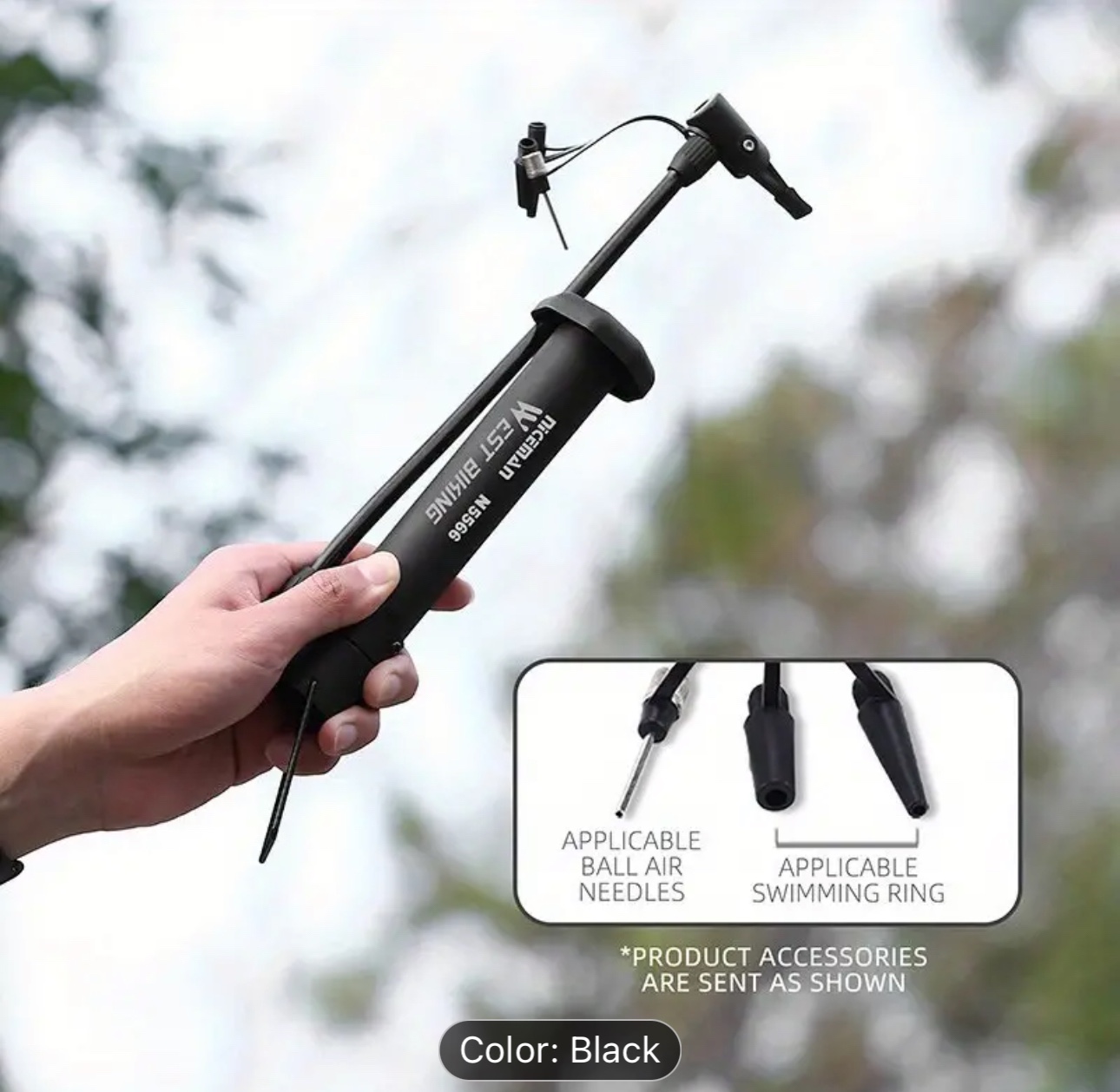 MTB Bicycle Pump,Balloon Tire Inflator Valve Floor Pump - photo 3