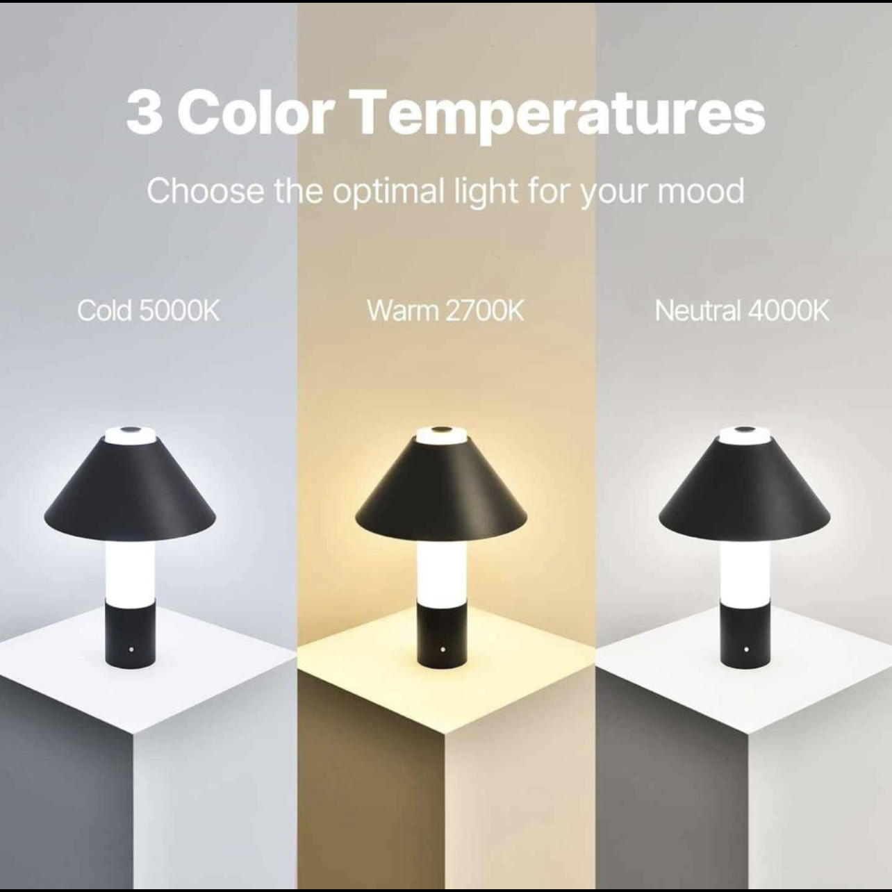 *Brand New*Modern Minimalist Table Lamp,  Cordless, 3 Colors - photo 5