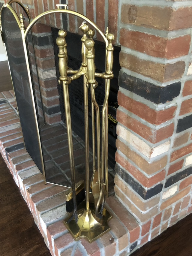 Solid brass fireplace accessory set - photo 4