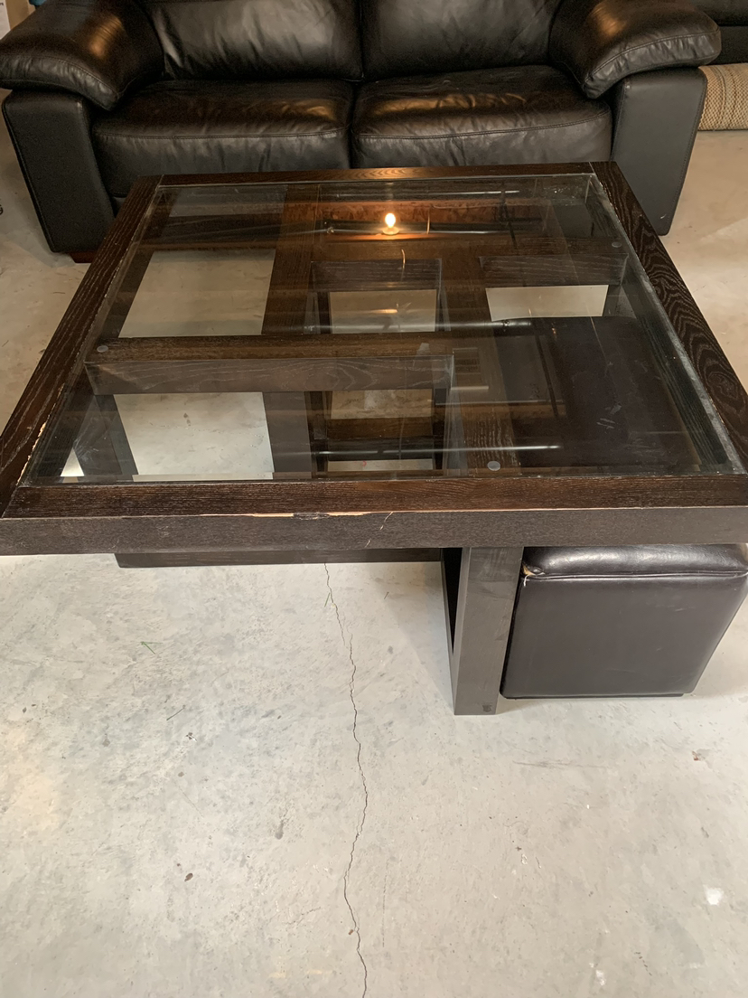 Coffee table with storage stool - photo 2