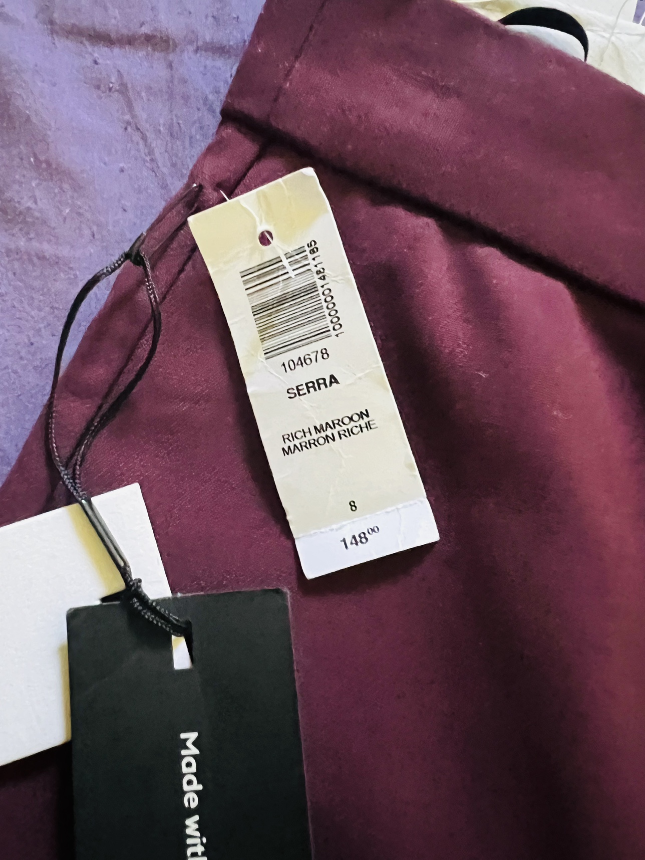 Pants burgundy colour