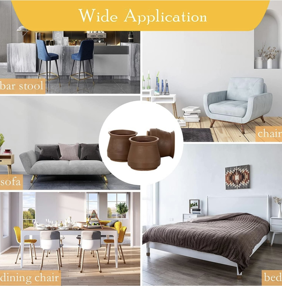 Chair Leg Floor Protectors, Adoric Life 16PCS Chair Leg Pads image indicator(8)