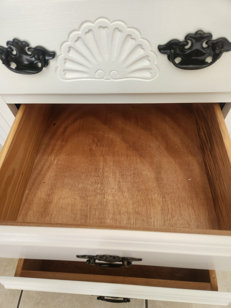 refinished white nightstands 2. solid wood.  Messaged for price - photo 4