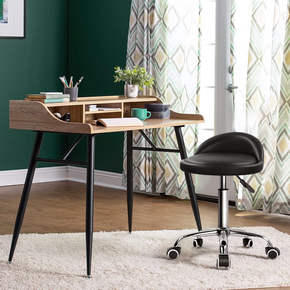 KKTONER PU Leather Round Rolling StoolChair with Wheels - photo 4