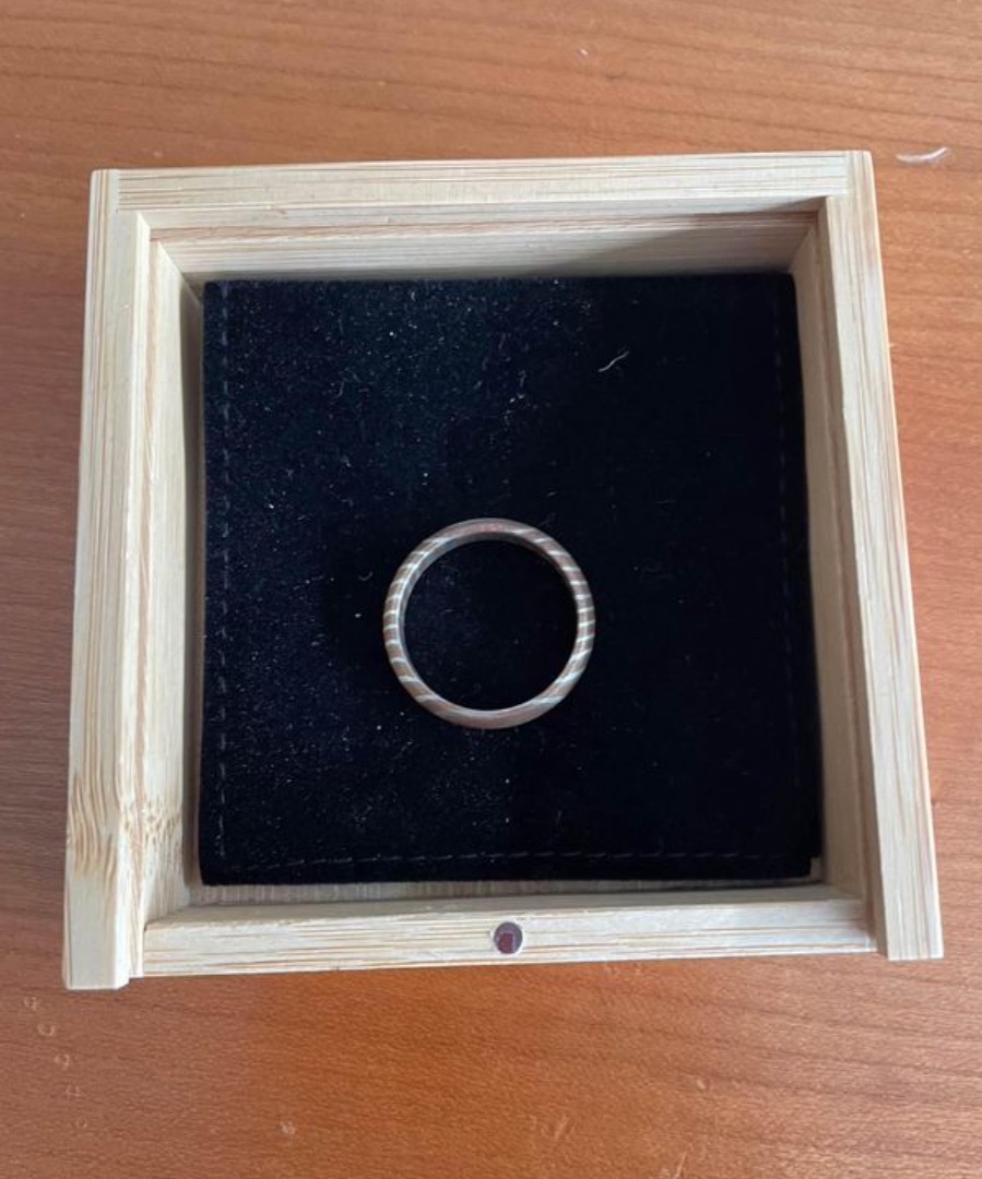 Domed Mokume Gane ring, 5mm/9.5, brushed finish image indicator(3)