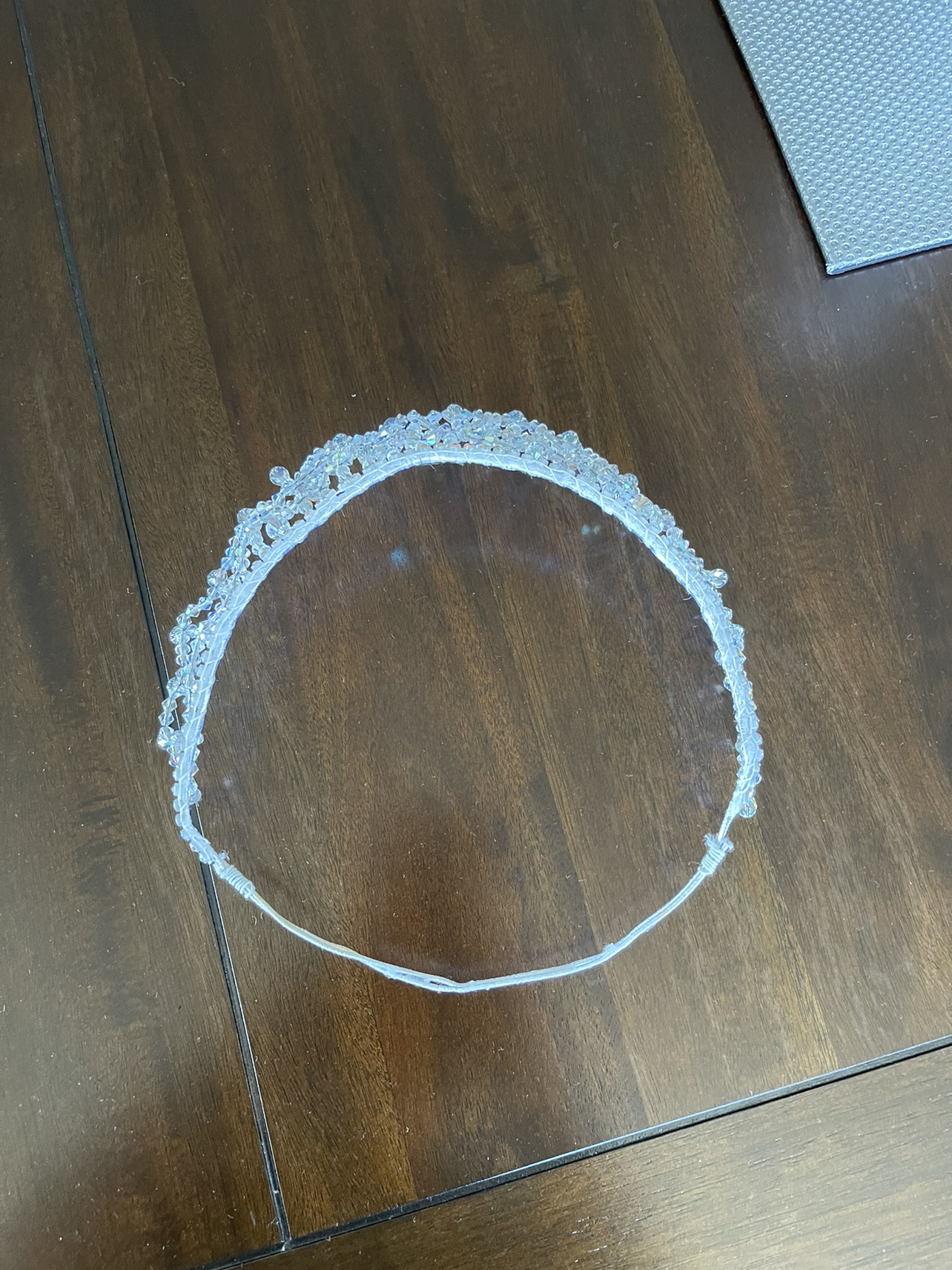 CRYSTAL BRIDAL WEDDING TIARA with REMOVABLE PUFF image indicator(4)