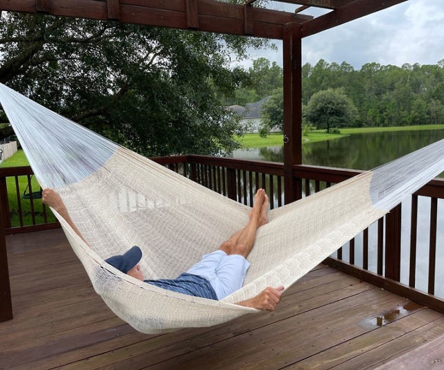 Hand-woven mayan double hammock, outdoor, patio thumbnail