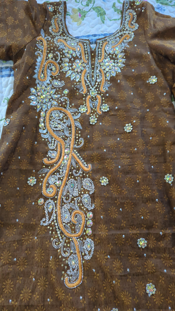 Women's kurta set with heavy embroidery and sequins workM image indicator(2)