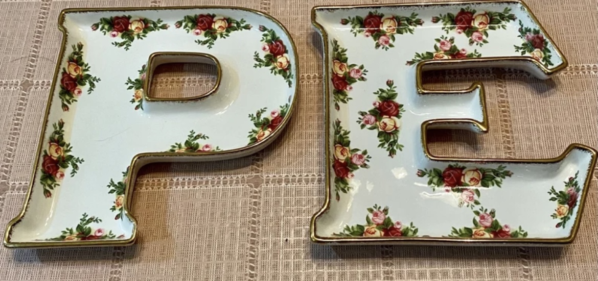 New Vintage Royal Albert Peace Letter Shaped Serving Dishes image indicator(5)