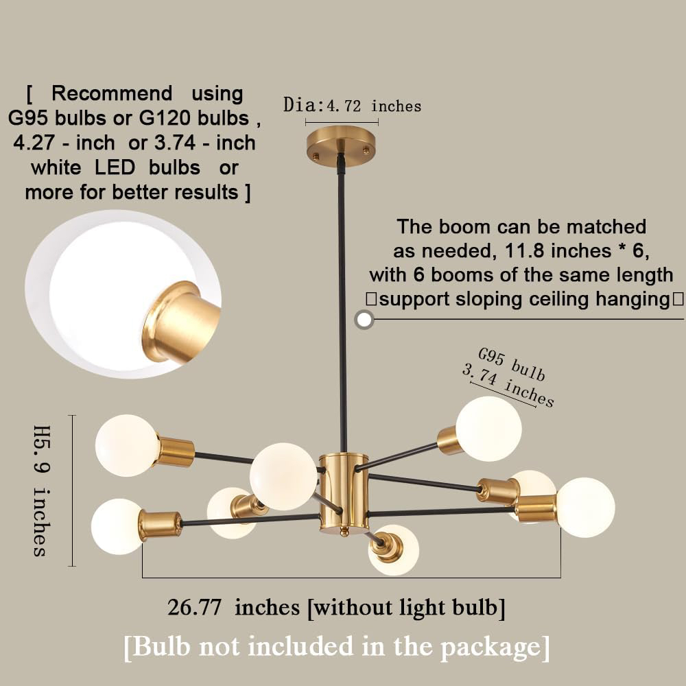 Eight Light Sputnik Satellite Chandelier - photo 2