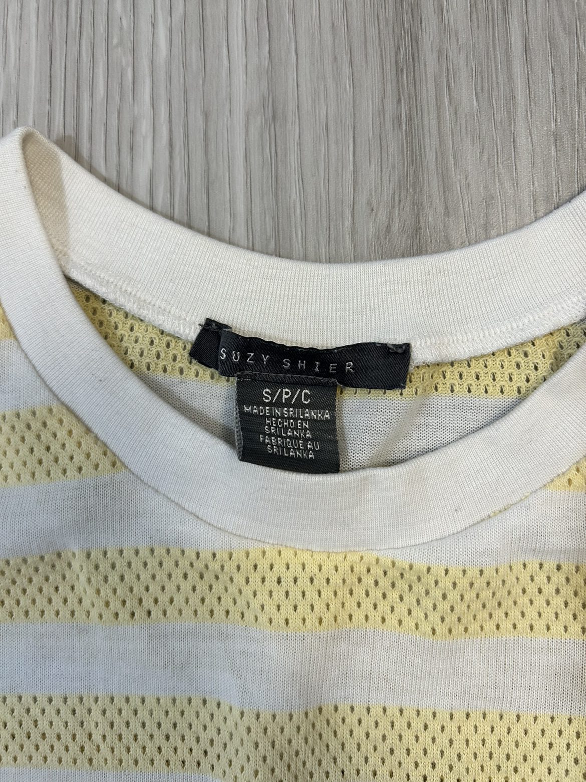 Suzy Shier yellow and white striped shirt image indicator(2)