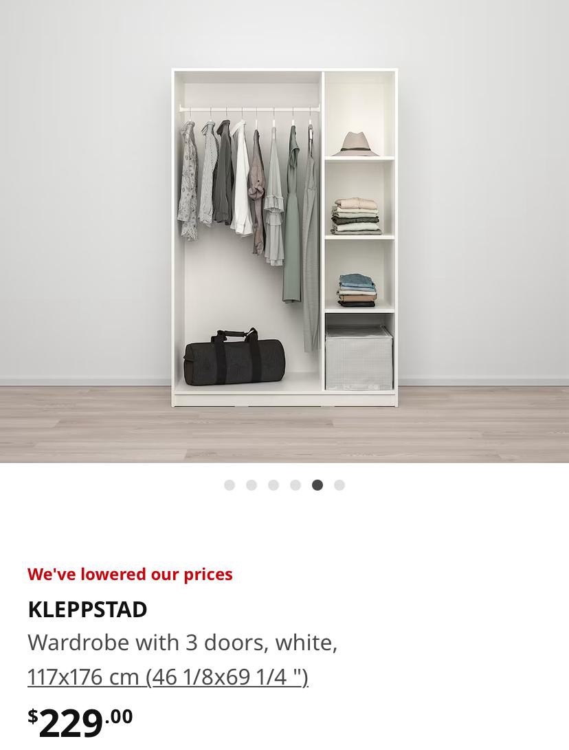 Ikea Kleppstad white wardrobe - photo 3