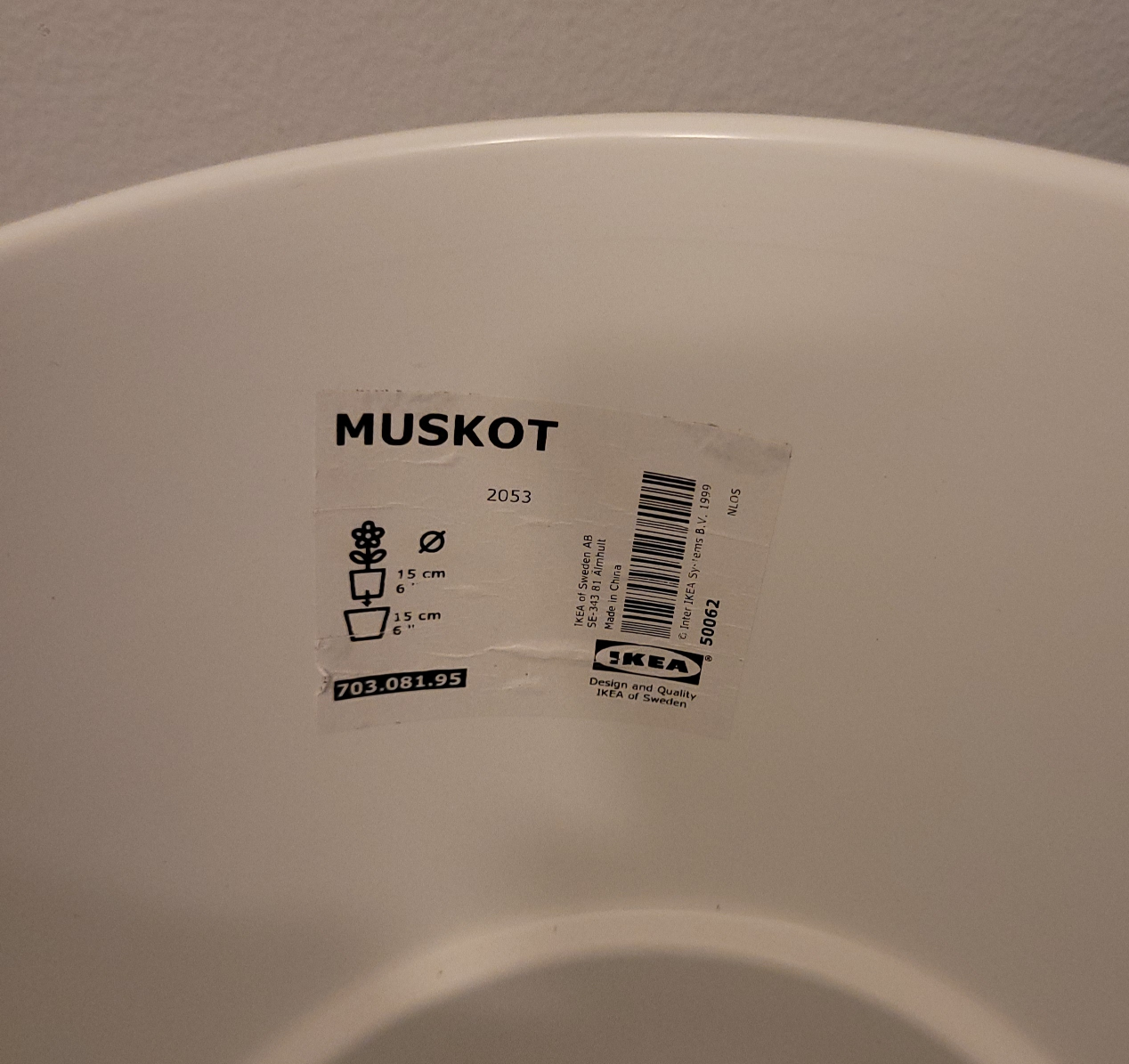 IKEA White Ceramic Pot 6" - photo 3