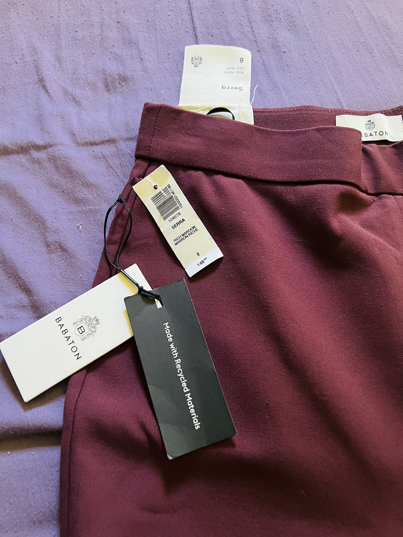 Pants burgundy colour - photo 2