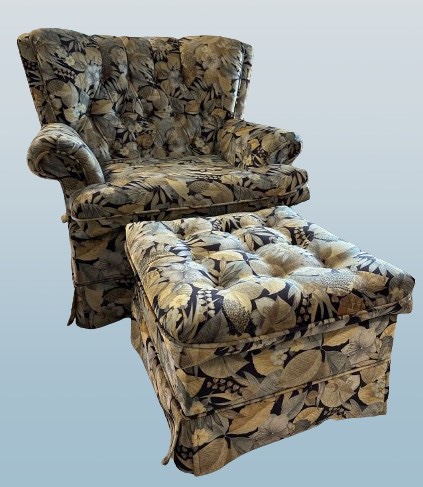 Sofa Armchair & Ottoman for sale.