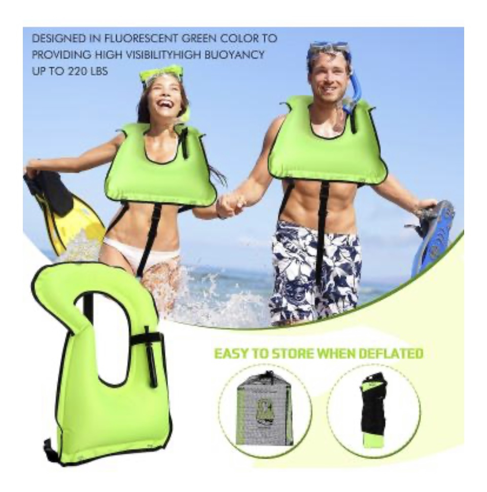 Inflatable Snorkel Vest Adults, Portable Swim Vest Jackets image indicator(6)