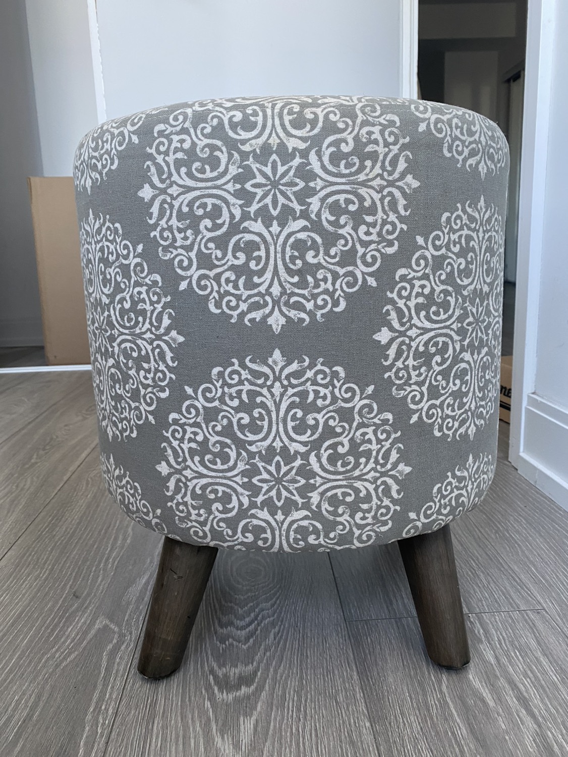 Blue fabric ottoman - photo 2
