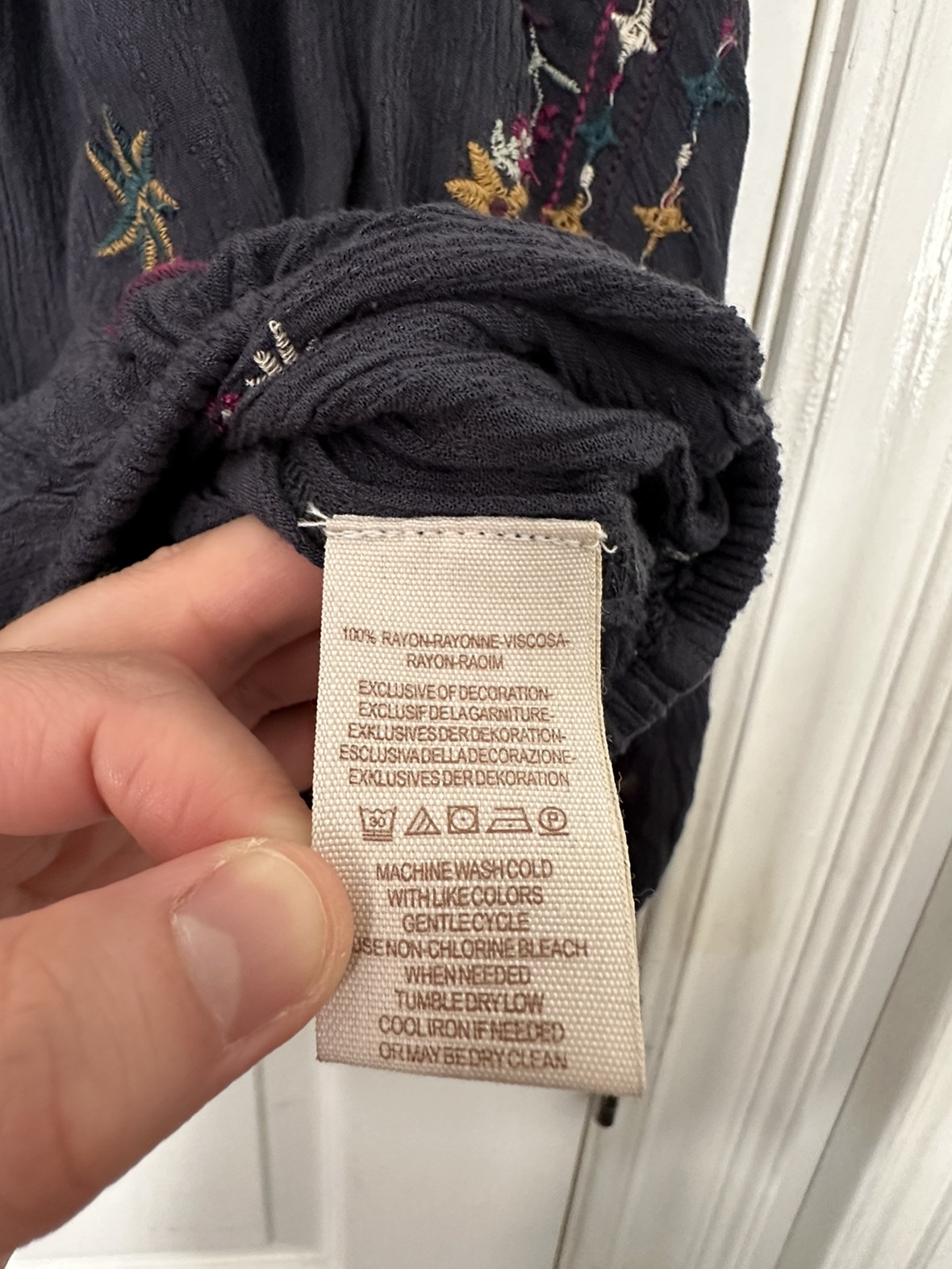 Free People “Wild Flowers” blouse • size M • indigo image indicator(7)