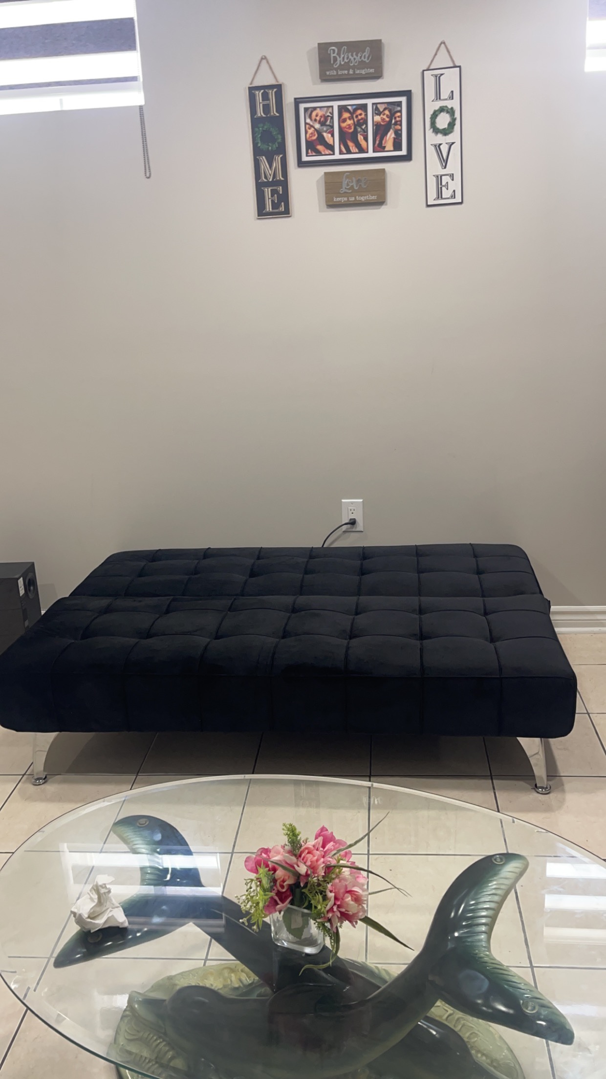 Black Velvet Sofa cum Bed piece moving out Sale!!!!!! image indicator(3)