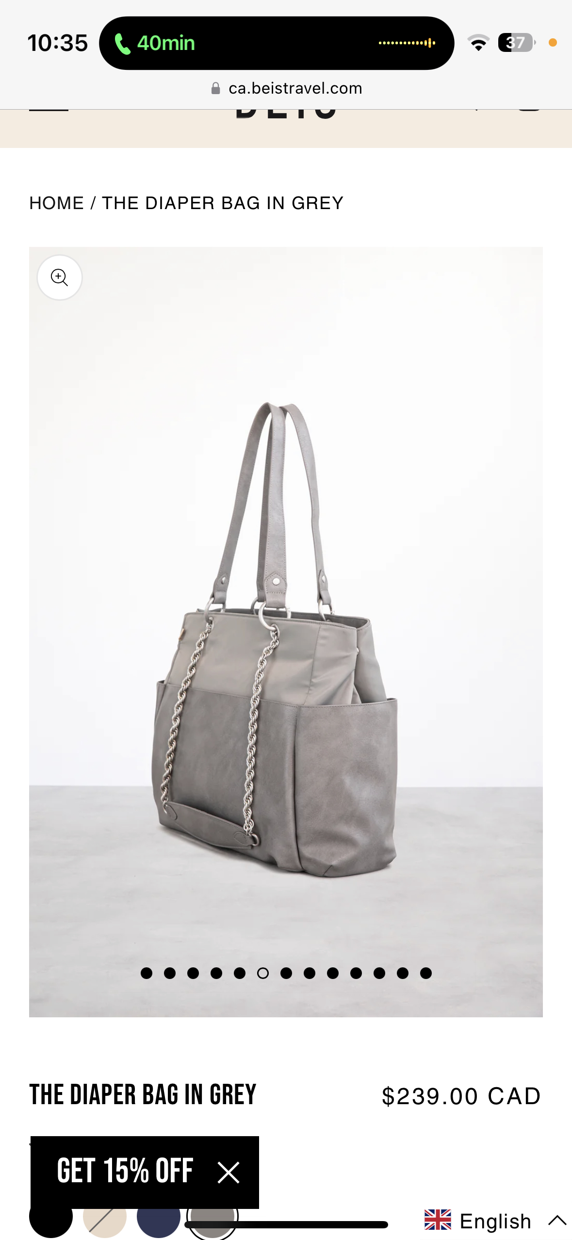 Beis diaper bag