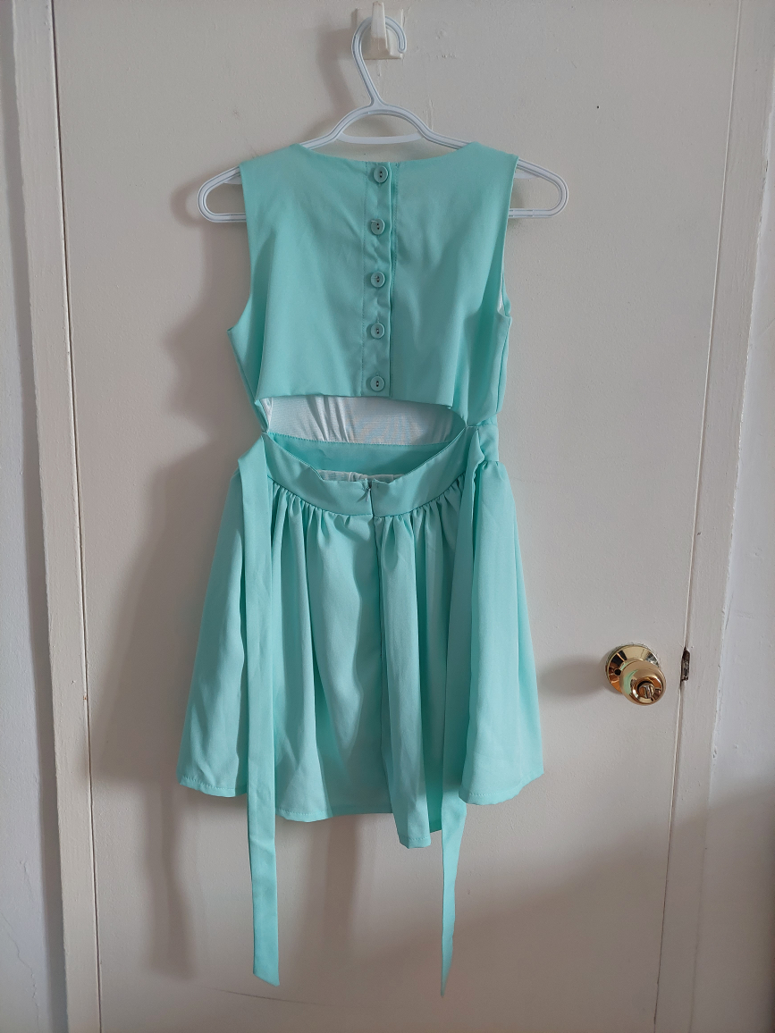Mint Green Mini Summer Dress bow ribbon - photo 4