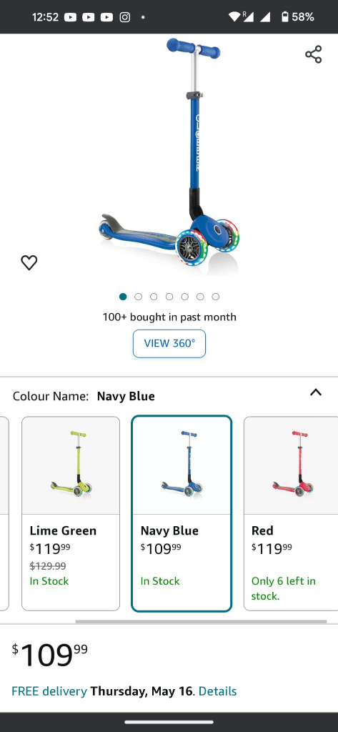 glober foldable scooter for kids  | 3 wheels thumbnail