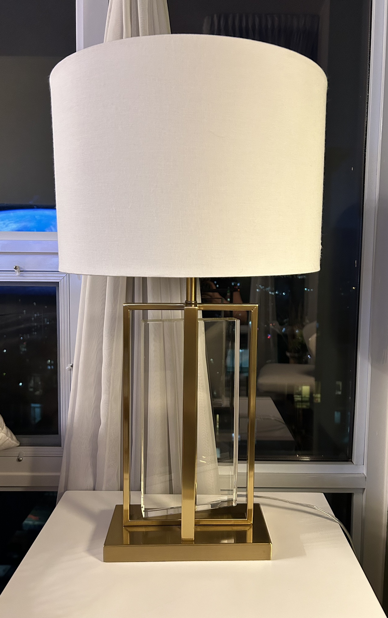 Xcella Gold and White Shade Lamp image indicator(5)