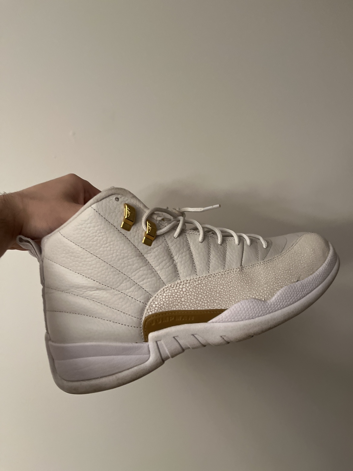Please read description. Authentic Air Jordan 12 OVO white thumbnail