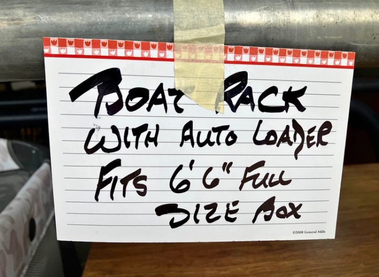 Boat rack with auto boat loader optional boat motor etc