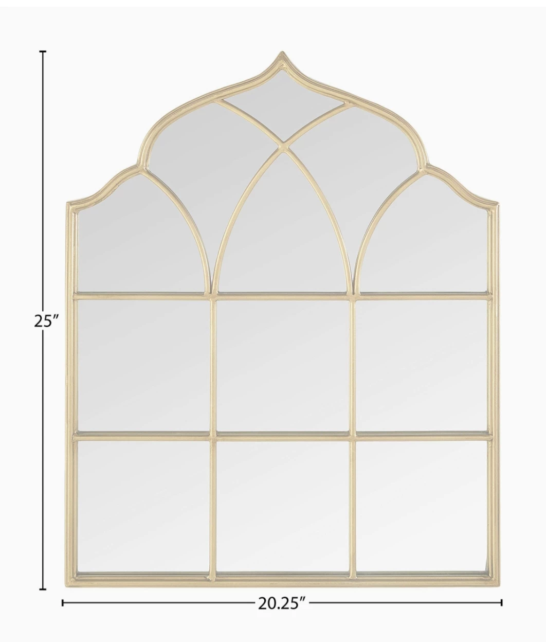 Vintage Gold Windowpane Mantel Mirror, 25" H, Retail $200+🧡 image indicator(9)