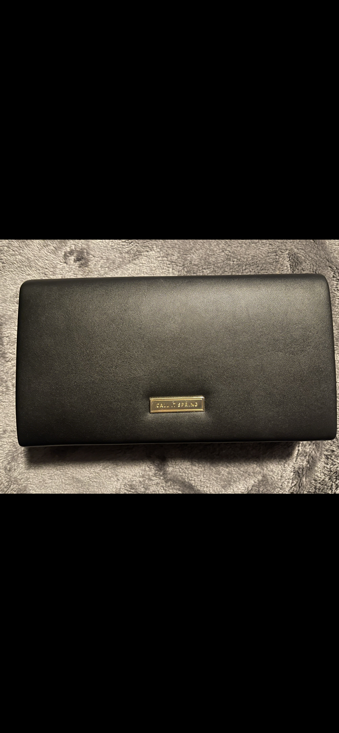 CALL IT SPRING!  Black Clutch with gold hardware image indicator(2)