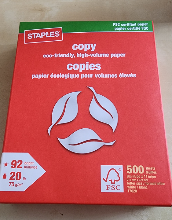 Staples Copy Paper 500 sheets thumbnail