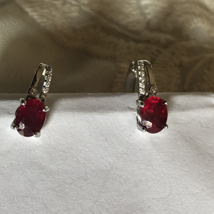 Ruby Sterling Silver Earrings thumbnail