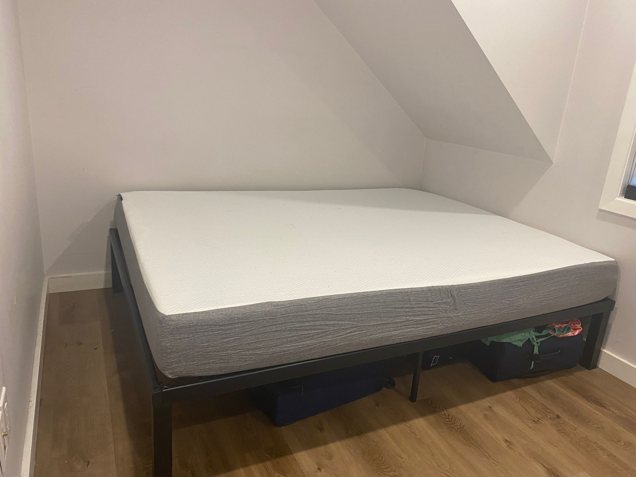 Mattress and black frame
