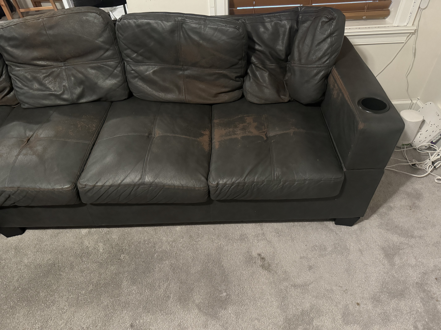 sectional sofa and glass coffee table - photo 2