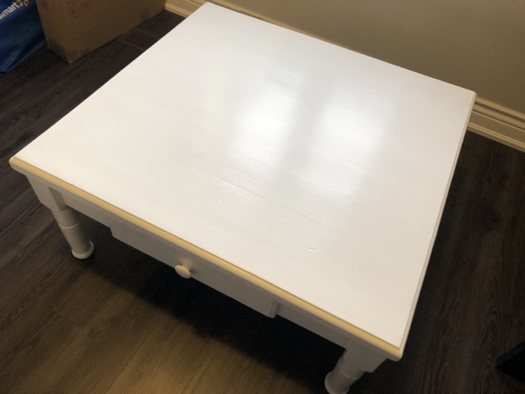 Square painted solid wood coffee table - photo 3